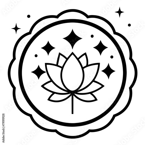 Logo. Vintage style. It is necessary to use white, a round shape. A flower should be depicted on the logo,