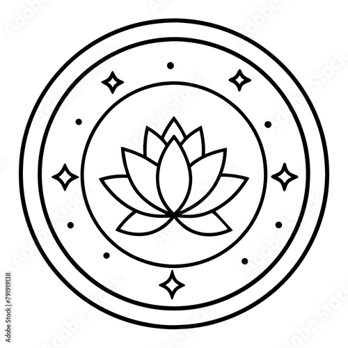 Logo. Vintage style. It is necessary to use white, a round shape. A flower should be depicted on the logo,