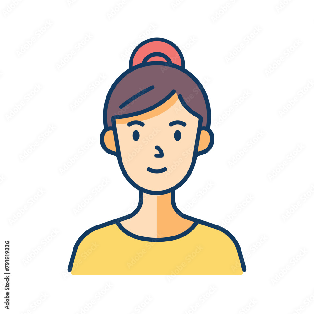 Casual style woman avatar icon UI design flat vector illustration Casual style woman avatar icon UI design flat vector illustration