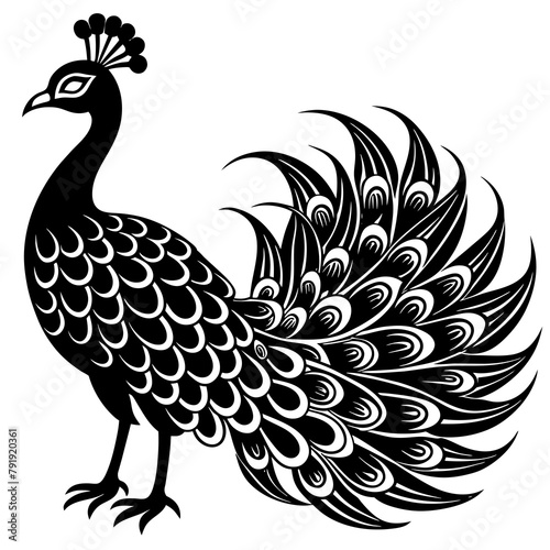 illustration of a peacock logo icon vector illustration