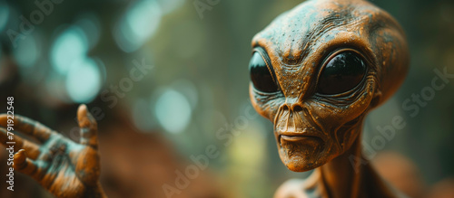 Extraterrestrial Exchange: Hued Alien Haggles in Native Bazaar ,generated by IA photo