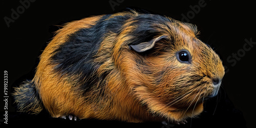 Guinea Pig Bloat: The Abdominal Distension and Difficulty Breathing - Imagine a guinea pig with highlighted abdomen showing gas accumulation, experiencing abdominal distension and difficulty breathing