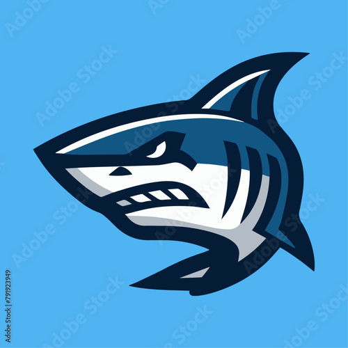 Aggressive Shark Vector Sports Mascot Logo: Ferocious & Dynamic Emblem for Intimidating Team Presence