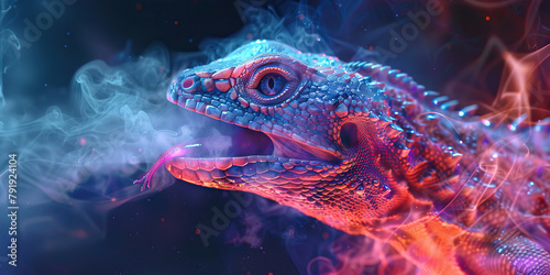 Reptile Respiratory Infection: The Labored Breathing and Mucus Discharge - Visualize a reptile with highlighted respiratory system showing infection, experiencing labored breathing and mucus discharge © Lila Patel