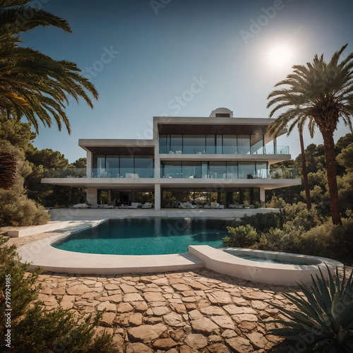 Luxury Mansion. Ibiza. Spain. Visualized through real sources. photo