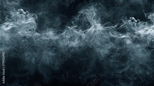 Ethereal Blue Smoke Abstract on Dark Background