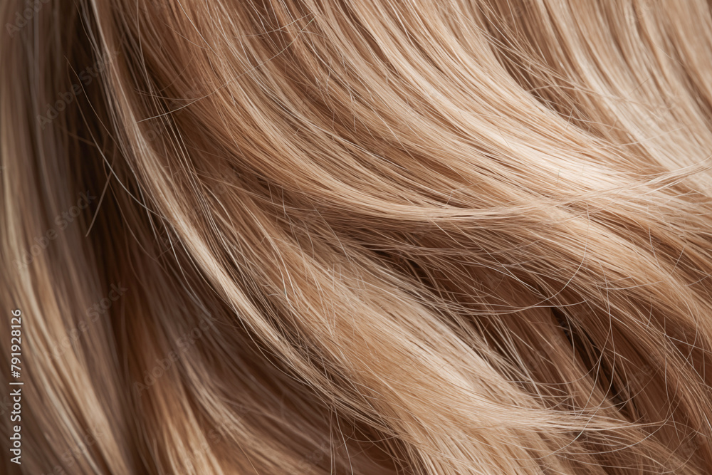 Stylish hair: A woman with a shiny, brown and blond highlighted hairstyle. Stylish hair: A woman with a shiny, brown and blond highlighted hairstyle.
