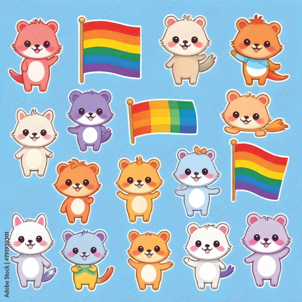 a collage of pictures of different animals with rainbows colored and rainbows a collage of pictures of different animals with rainbows colored and rainbows