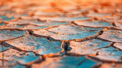 Desolate Dried Riverbed at Sunset: Urgent Climate Change Warning