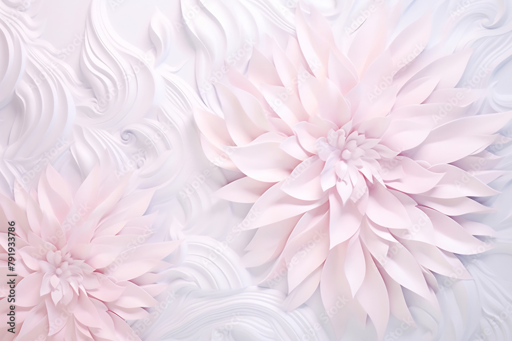 Fototapeta premium Beautiful flowers are made in soft colors and blurred style for the background. A pastel-colored gradient. Fashion color trends. Soft focus
