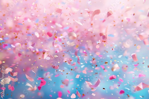 Colorful Confetti Falling Against a Blurry Background