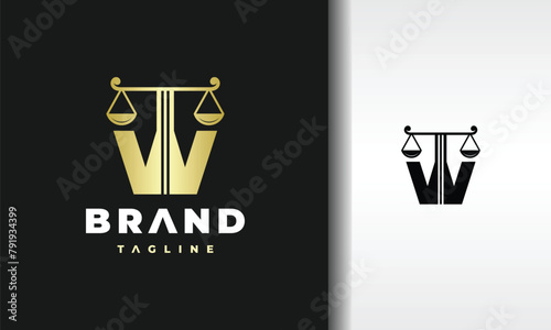 letter W scales law logo
