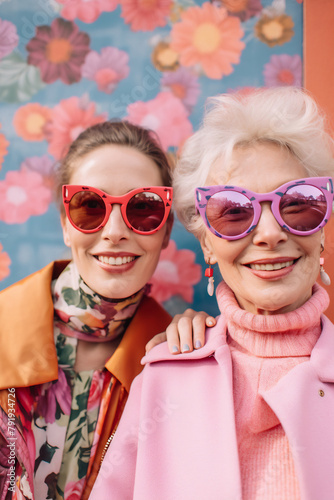 Fashionable Senior Women in Colorful Outfits