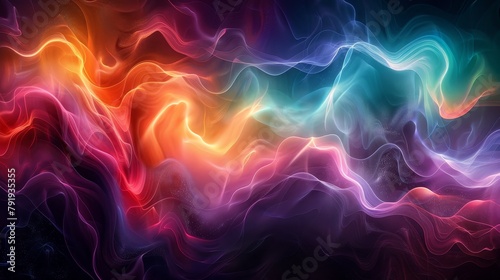 Colorful abstract painting with vibrant colors and a sense of movement. photo