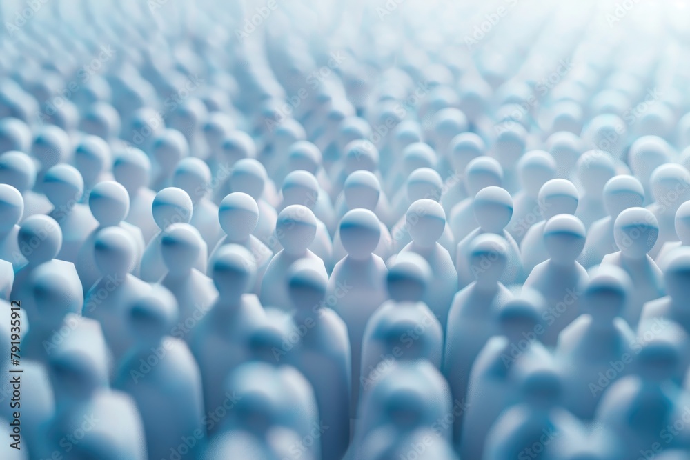 Abstract Blue Pawns in Formation Representing Network Strategy Abstract Blue Pawns in Formation Representing Network Strategy