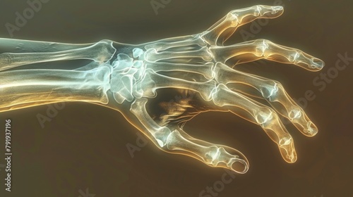X-Ray Image of Human Hand Anatomy