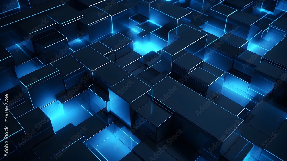 3d rendering of blue and black abstract geometric background. Scene for advertising, technology, showcase, banner, game, sport, cosmetic, business, metaverse. Sci-Fi Illustration. Product display 3d rendering of blue and black abstract geometric background. Scene for advertising, technology, showcase, banner, game, sport, cosmetic, business, metaverse. Sci-Fi Illustration. Product display