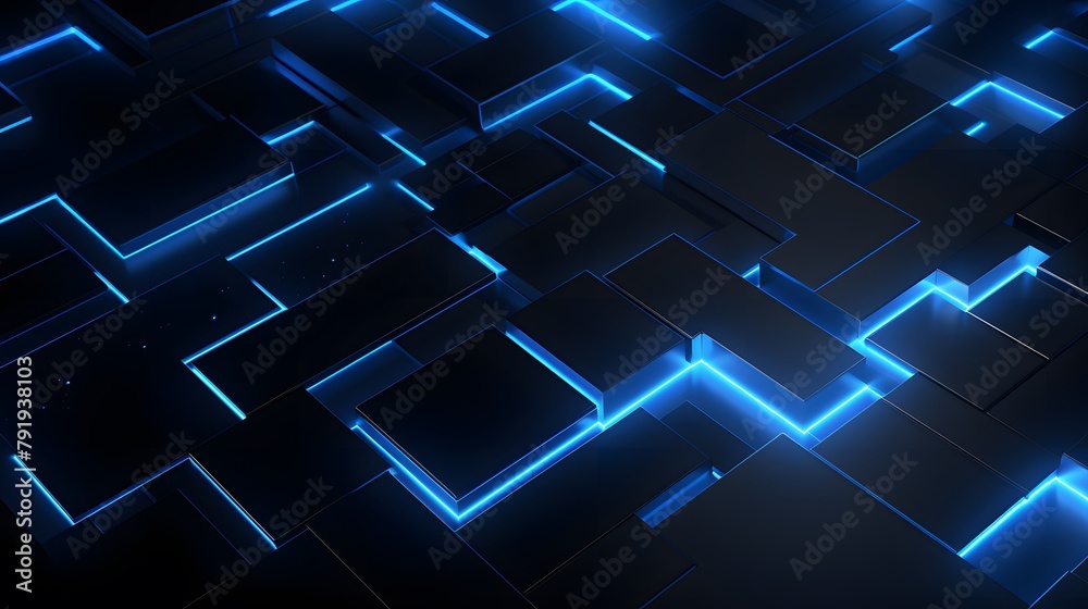 3d rendering of blue and black abstract geometric background. Scene for advertising, technology, showcase, banner, game, sport, cosmetic, business, metaverse. Sci-Fi Illustration. Product display 3d rendering of blue and black abstract geometric background. Scene for advertising, technology, showcase, banner, game, sport, cosmetic, business, metaverse. Sci-Fi Illustration. Product display