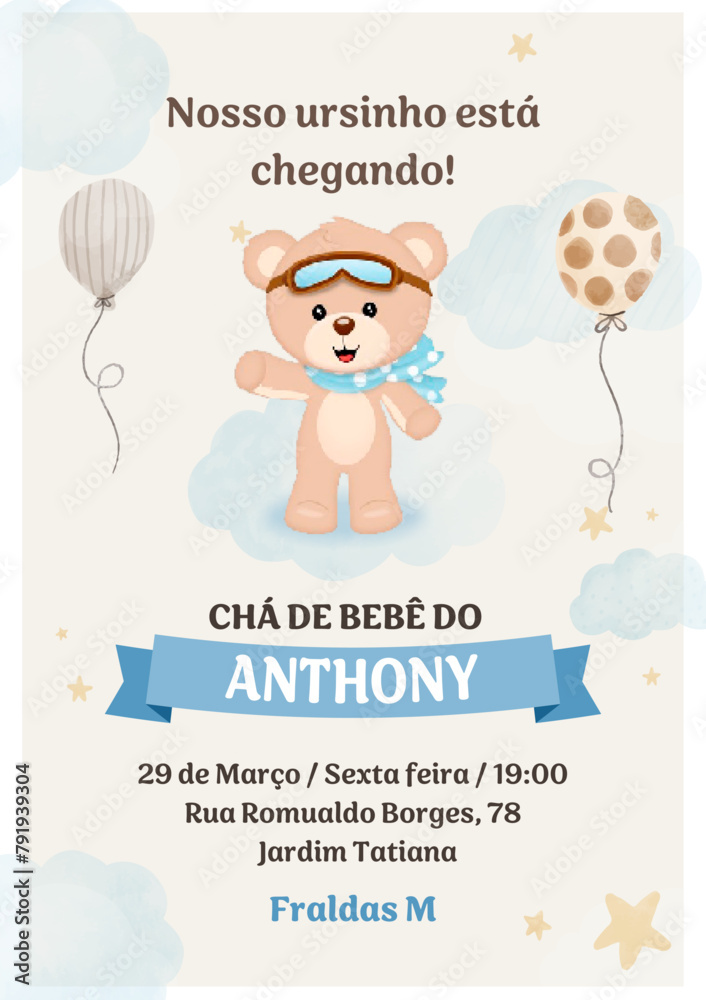 convite chá de bebe