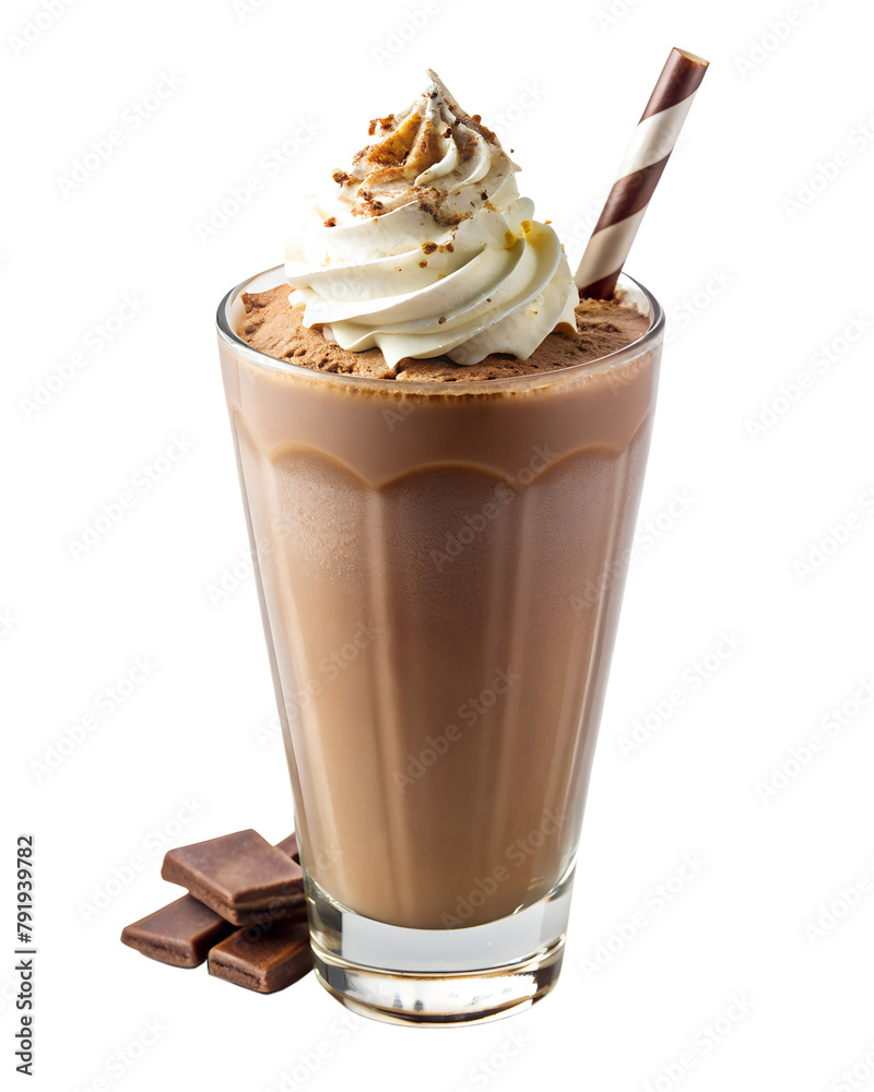 chocolate milkshake isolated on transparent background, AI Generative chocolate milkshake isolated on transparent background, AI Generative