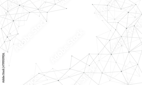 Polygonal vector background. Triangular geometric pattern. Dots connected by lines. Technology abstract background.