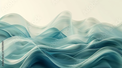An image of blue and green waves crashing on a beach. photo