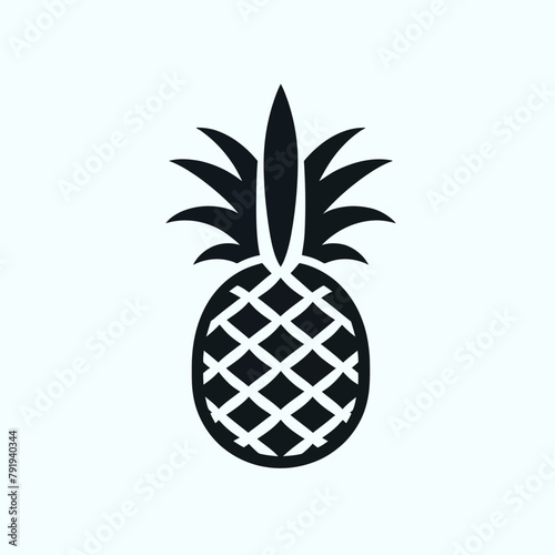 Pineapple silhouette vector illustration White Background