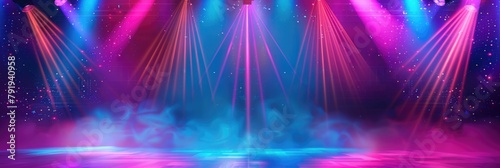 Vivid Stage Background with Theatrical Lights