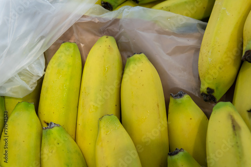 A lot of bananas are sold in the supermarket