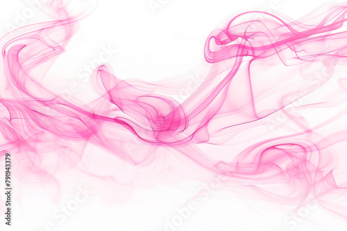 Pink smoke on white background.