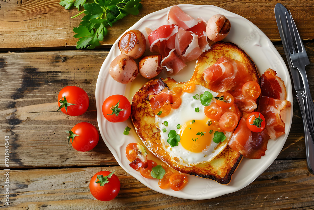 Heart shaped healthy breakfast made with love to celebrate Mother's Valentines's Woman's day.