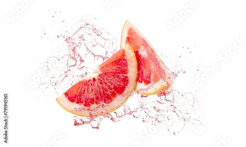 Red fresh ripe grapefruit with juice splash © BillionPhotos.com