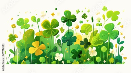 Celebrate Saint Patrick s Day with this charming 2d cartoon illustration in a delightful flat design perfect for any project It stands out beautifully against a white background