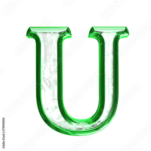Ice symbol in a green frame. letter u