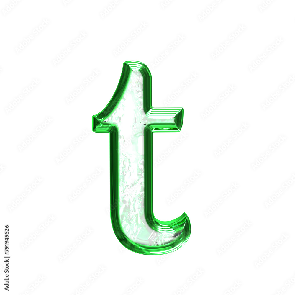 Ice symbol in a green frame. letter t Ice symbol in a green frame. letter t