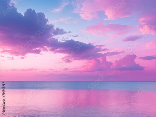 The natural beauty of the pink sky and blue sea © REZAUL4513