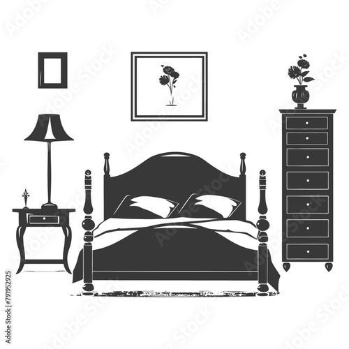 Silhouette bedroom at home equipment black color only