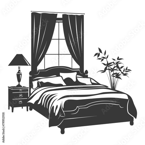 Silhouette bedroom at home equipment black color only