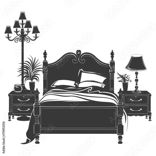 Silhouette bedroom at home equipment black color only