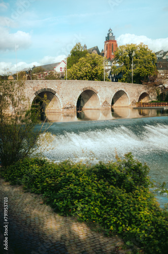 Wetzlar Alte Lahnbrücke Ancient Stone Bridge Over Tranquil River