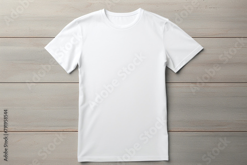 a white t shirt mockup on a grey background, in the style of minimalist monochromes сreated with Generative Ai