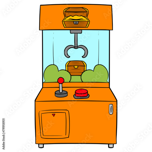 claw machine illustration hand drawn isolated vector	
