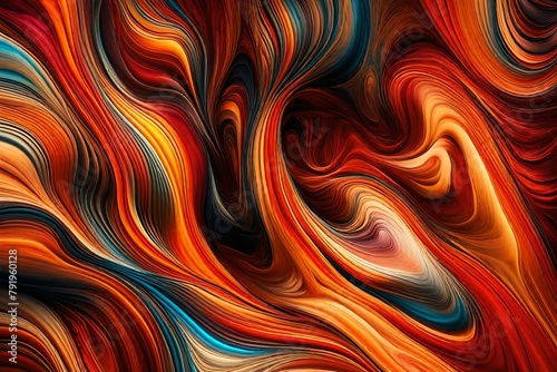 Abstract warm fluid colors blending in a dynamic mix
