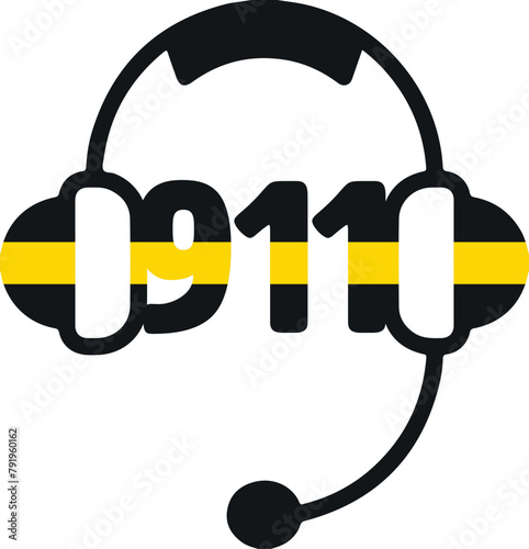 911 Dispatcher Gold Line Headset Dispatcher t-shirt design
