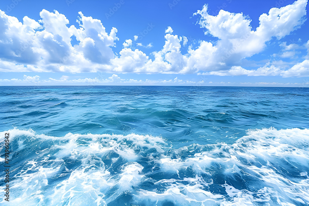 Beautiful blue ocean view on bright day Beautiful blue ocean view on bright day
