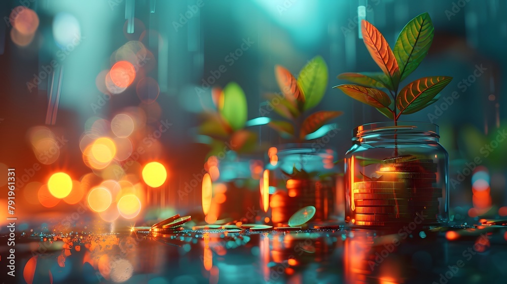 Leaf business money plant can coin growth currency finance cash Generative AI Leaf business money plant can coin growth currency finance cash Generative AI