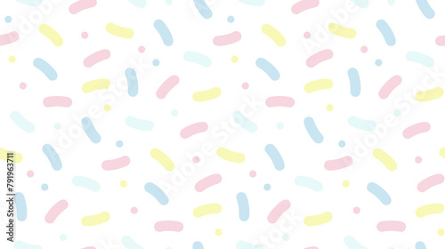 Seamless pattern with colorful sprinkles. Candy donut glaze vector background.