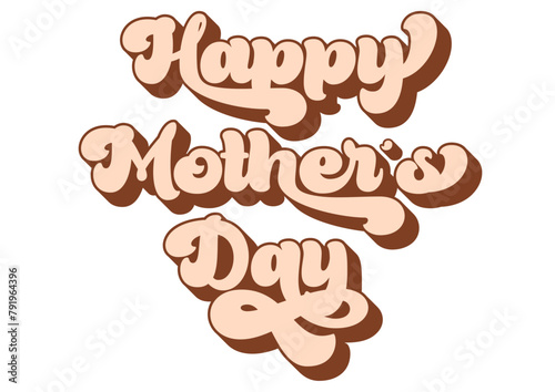 Happy Mother's Day extrude tshirt design, logo, sign, silhouette, digital file, cricut file