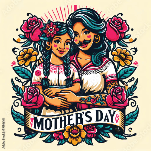 Mothers Day Vector, Mom's Love Blooms in Every Petal
