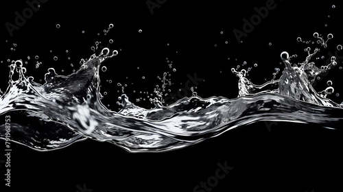 Water splash on dark blue background